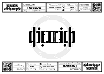 Ambigramm Dietrich