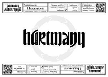 Ambigramm Hartmann