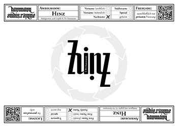 Ambigramm Hinz