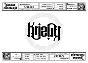 Ambigramm Krieger