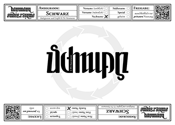 Ambigramm Schwarz
