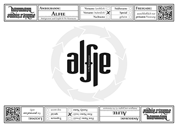 Ambigramm Alfie