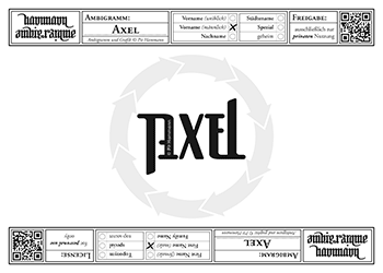 Ambigramm Axel