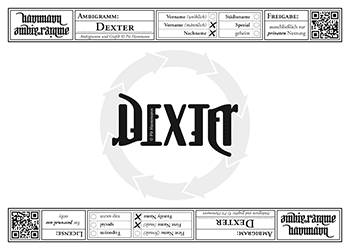 Ambigramm Dexter