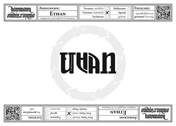Ambigramm Ethan