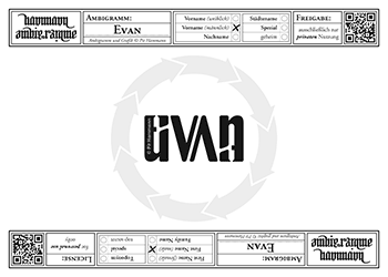 Ambigramm Evan