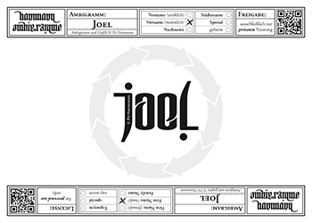 Ambigramm Joel