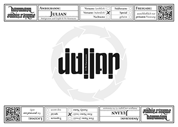 Ambigramm Julian