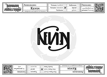Ambigramm Kevin