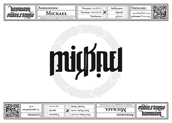 Ambigramm Mickael