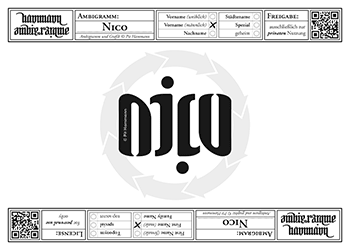 Ambigramm Nico
