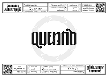 Ambigramm Quentin