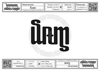 Ambigramm Sam