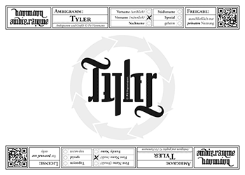 Ambigramm Tyler
