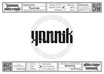 Ambigramm Yannik
