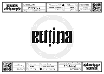 Bettina Ambigramm