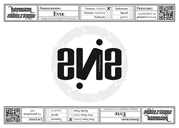 Evie Ambigramm
