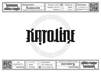 Karoline Ambigramm