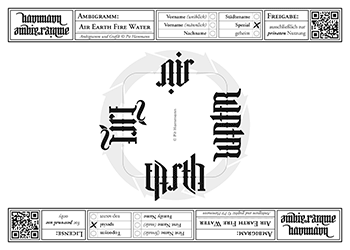 Ambigramm Air - Earth - Fire - Water