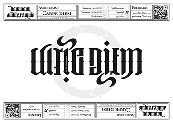 Ambigramm Carpe diem