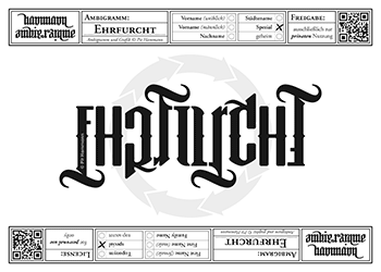 Ambigramm Ehrfurcht