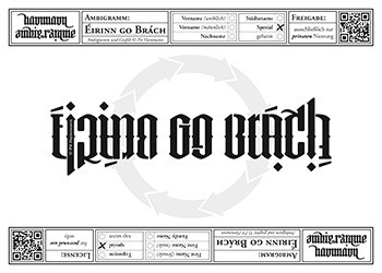 Ambigramm Eirinn go brach