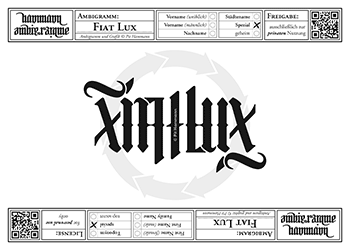 Ambigramm Fiat lux