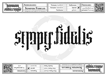 Ambigramm Semper fidelis