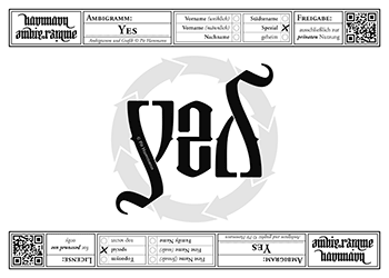 Ambigramm Yes