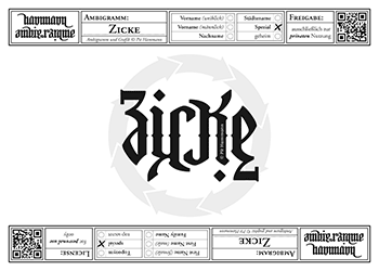 Ambigramm Zicke